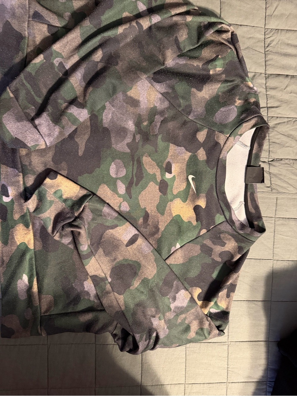 Nike Kids Camo Crewneck Sweatshirt in Green and Brown